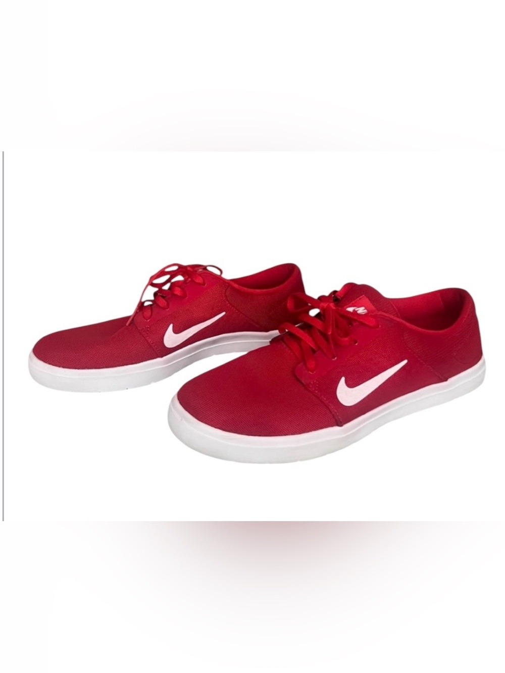 Nike SB Portmore Ultralight Men’s 8.5 skater red and white lace up sneakers